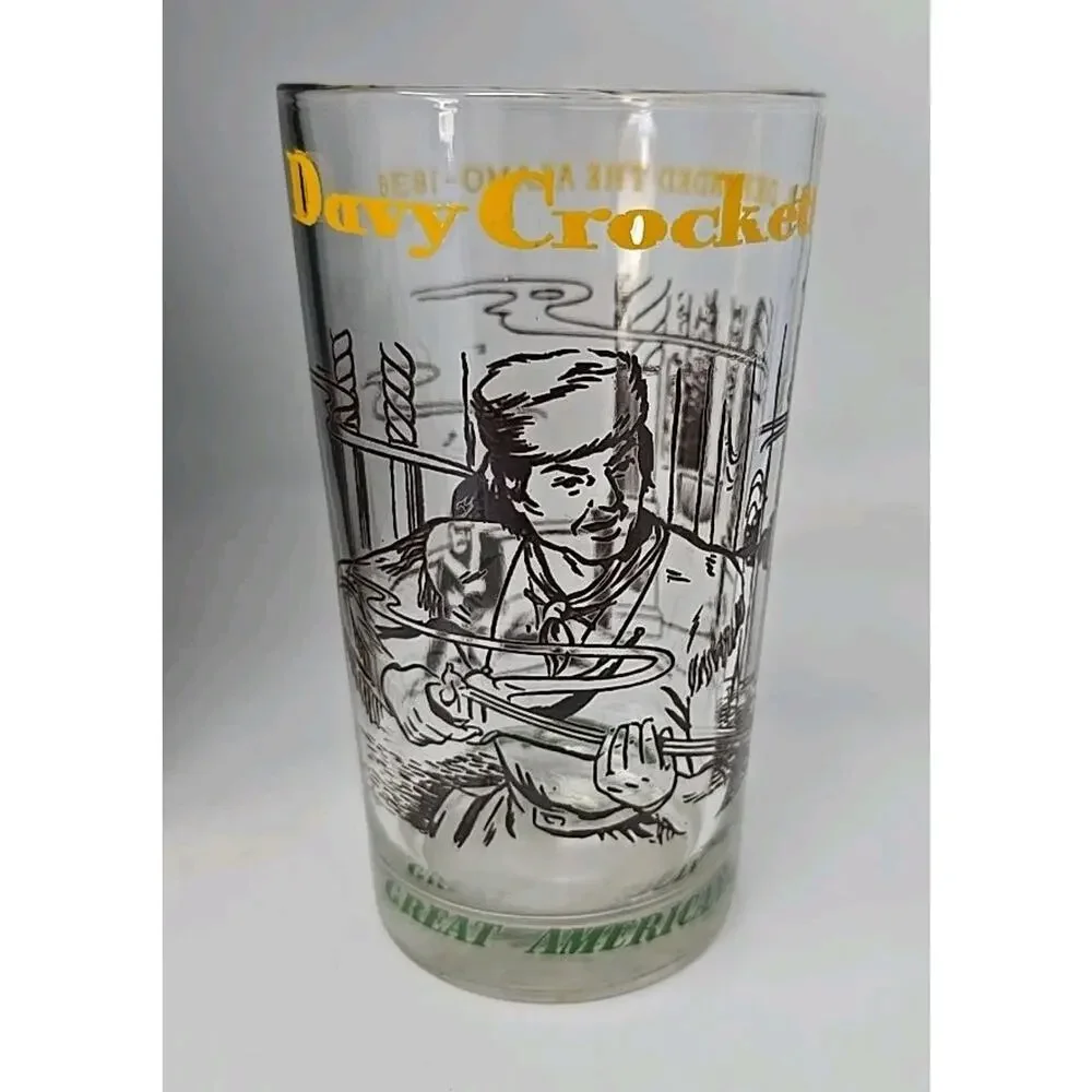 Vintage Davy Crockett Glass‎ Brown Tumbler Approx. Size: 5